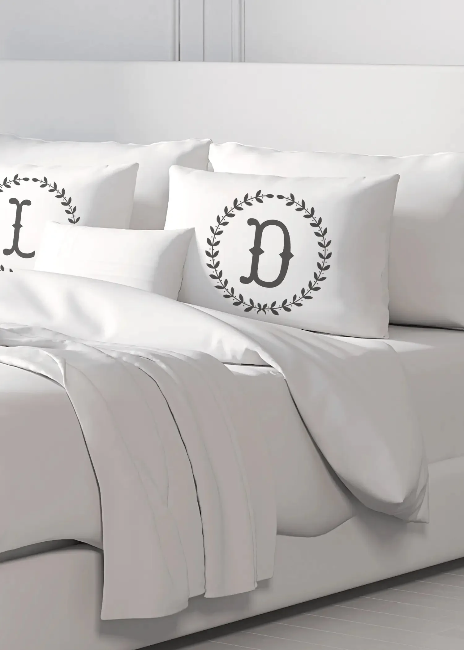 Initial "D" Luxury Bamboo Sateen Pillowcase