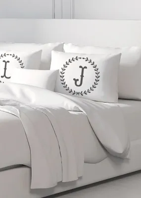 Initial "J" Luxury Bamboo Sateen Pillowcase