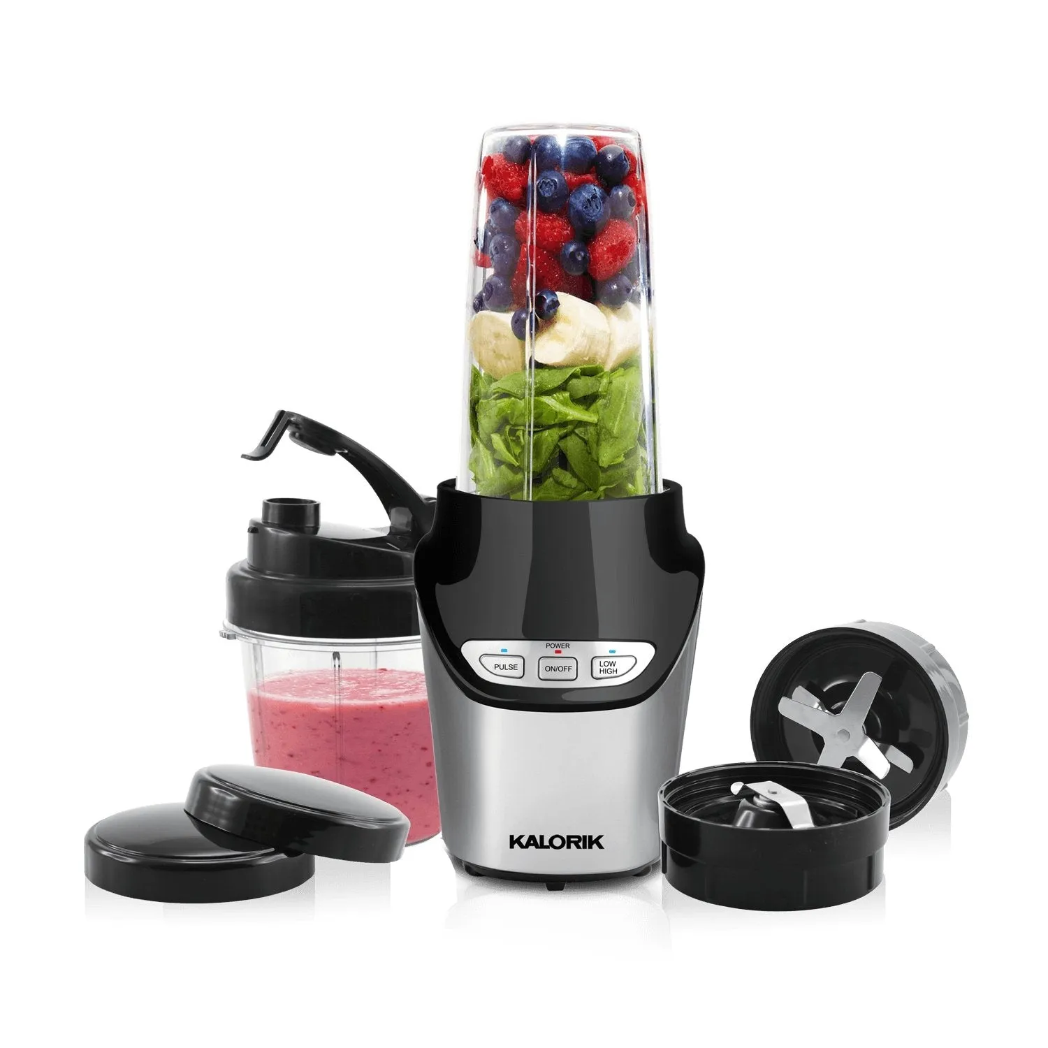 Kalorik® 8-Piece Nutrition Blender Set, Black and Silver