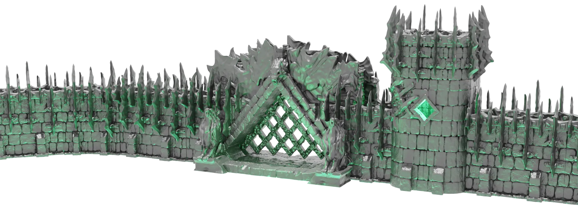 Kingdom of Azragor Walls and Gate (STL File)