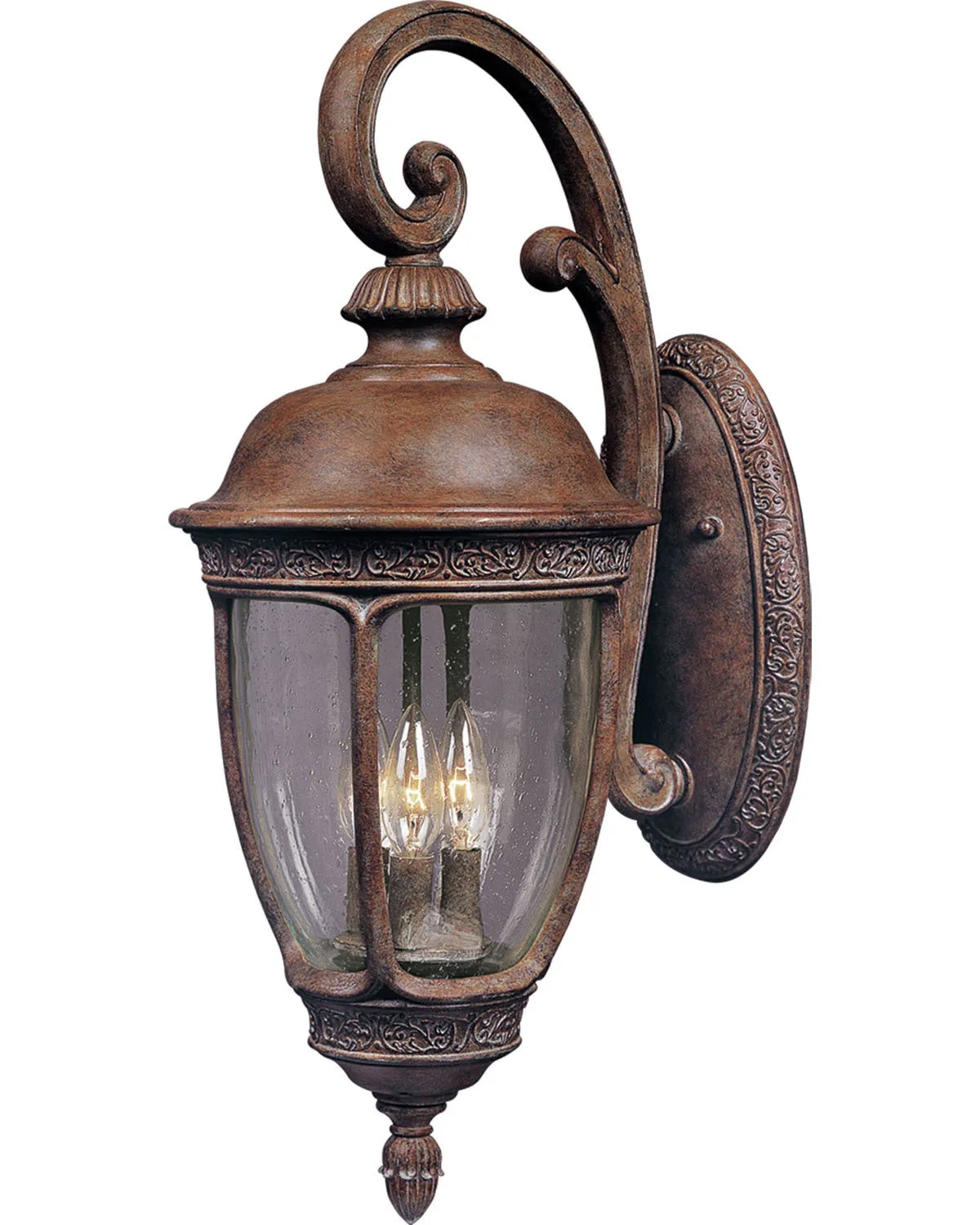 Knob Hill Cast 3-Light Outdoor Wall Lantern in Sienna