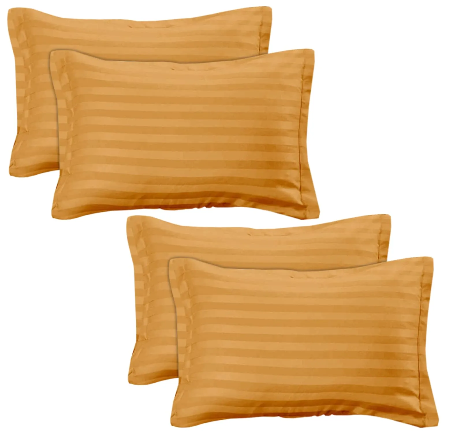 Kuber Industries Lining Design Cotton Pillow Cover- 18x28 Inch, Set of 4 (Coffee)-HS43KUBMART26762