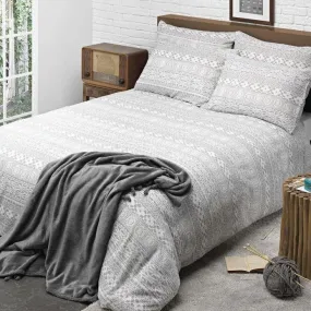 Lace Stripe Grey Duvet Cover