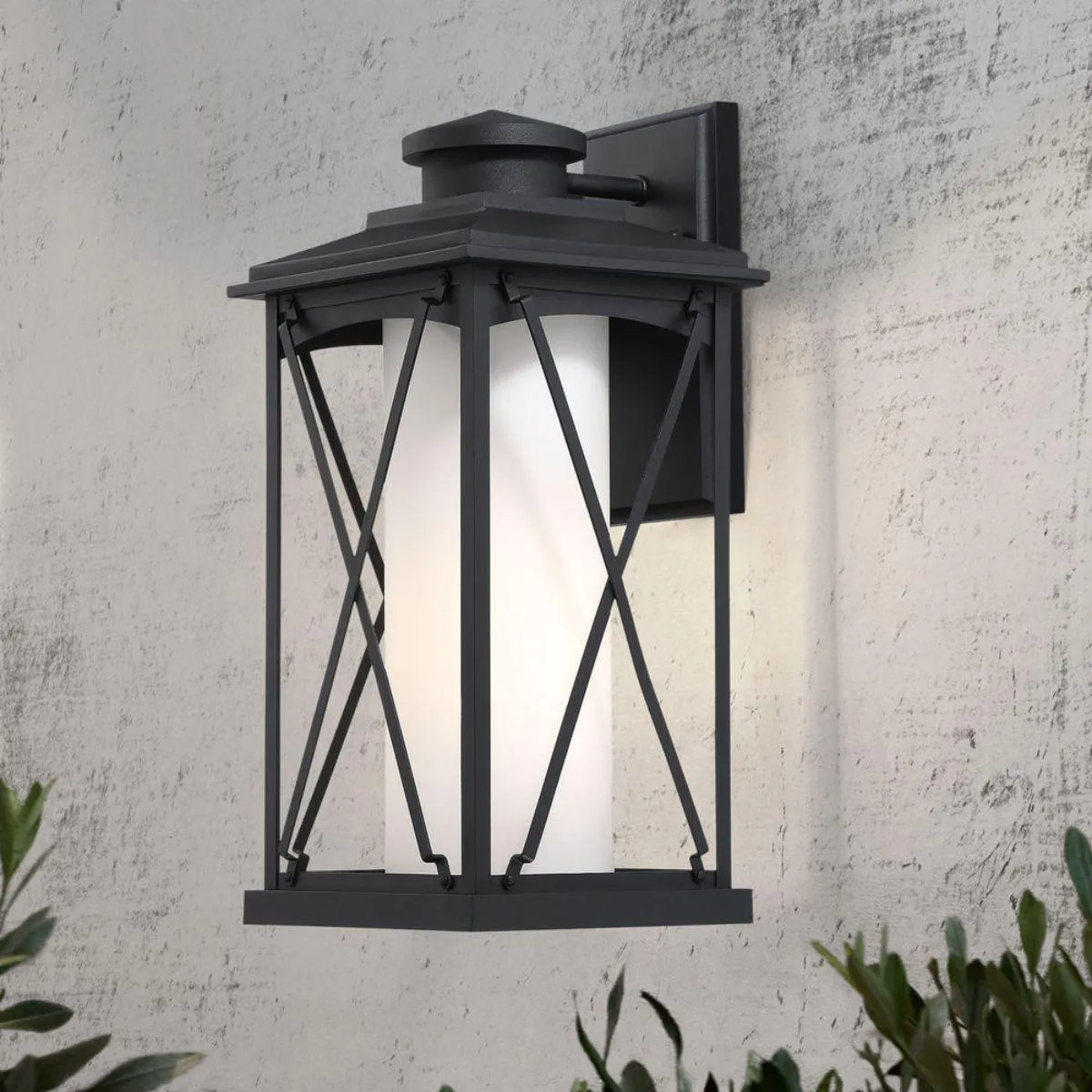 Lansdale 18 in. Outdoor Wall Lantern Matte Black Finish