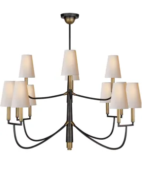 Large Farlane Chandelier, Antique Brass & Bronze