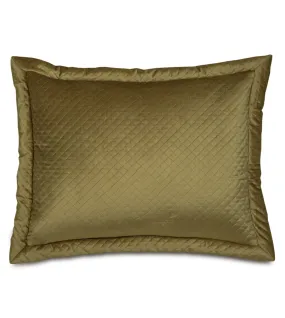 Lars Quilted Velvet Standard Sham 20x27 in Olive