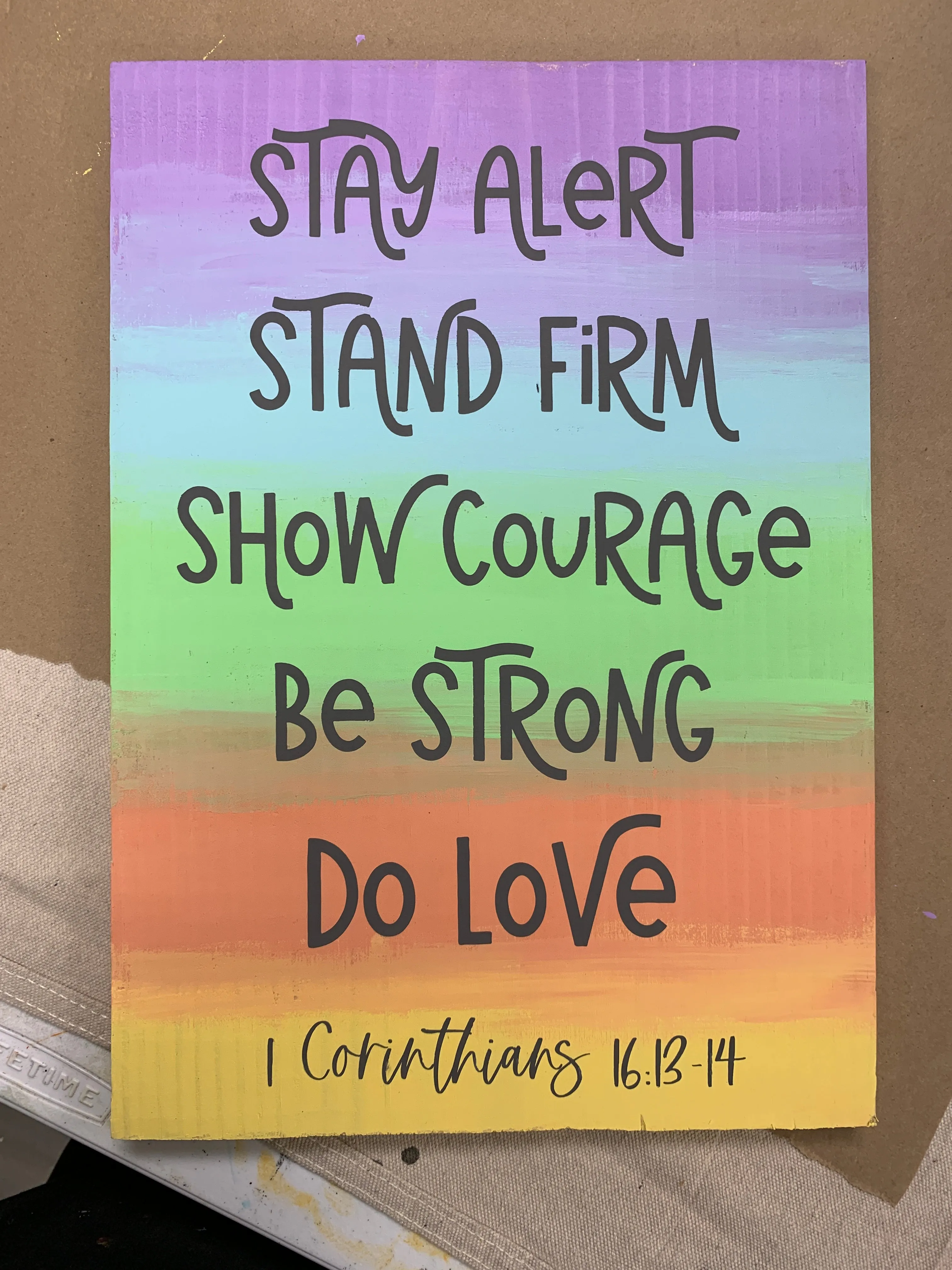 Layered Scripture: 1 Corinthians 16: 13:14 Stay Alert Be Strong Show Courage Laser Ready File SVG