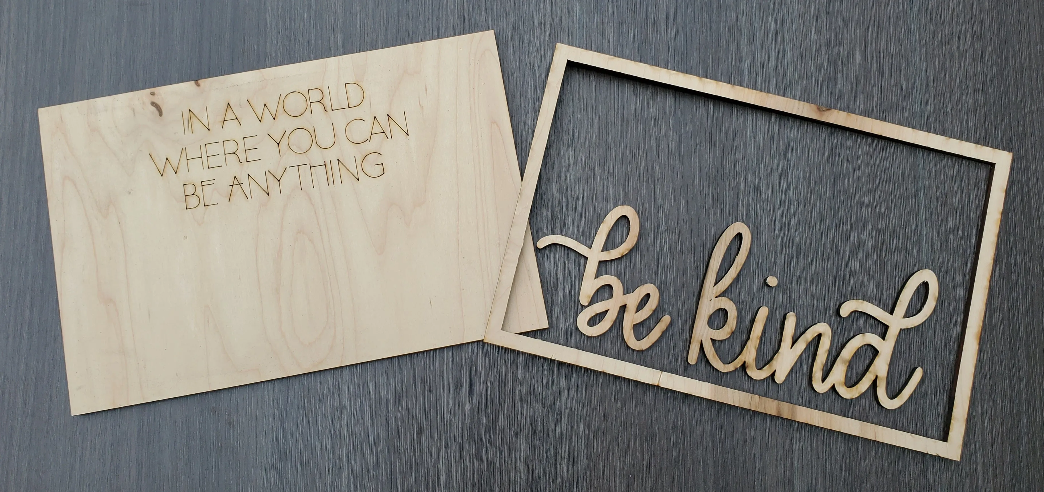 Layered Sign and Keychains: Be Kind SVG File Laser Ready Glowforge