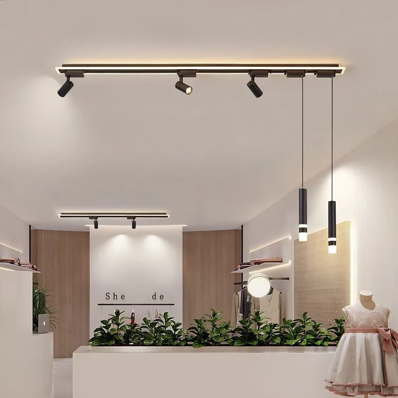 LED Chandelier with Track Ceiling Light