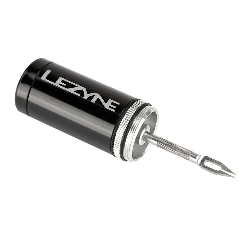 Lezyne Tubeless Kit Alloy Holder Included 5 Plugs Integrated Reamer And Plug Tool