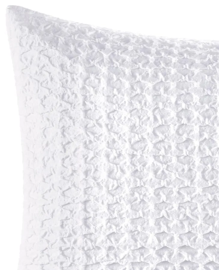 Liana White Waffle Throw Pillow