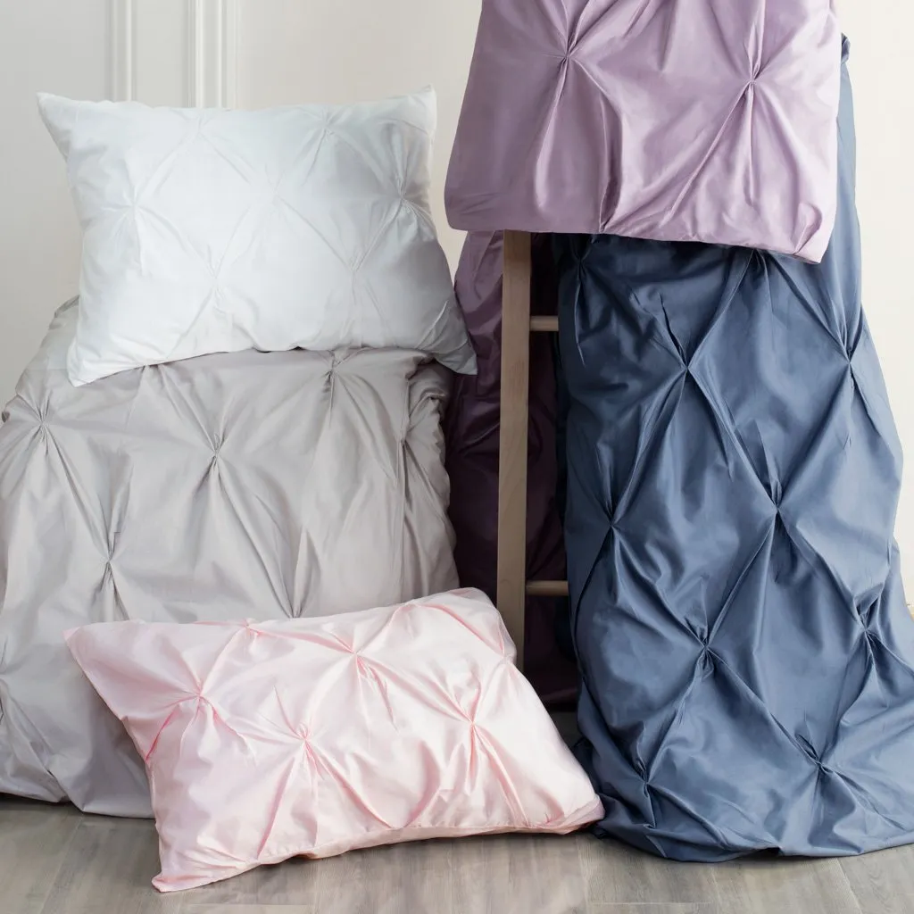 Lilac Valencia Pintuck Duvet Cover