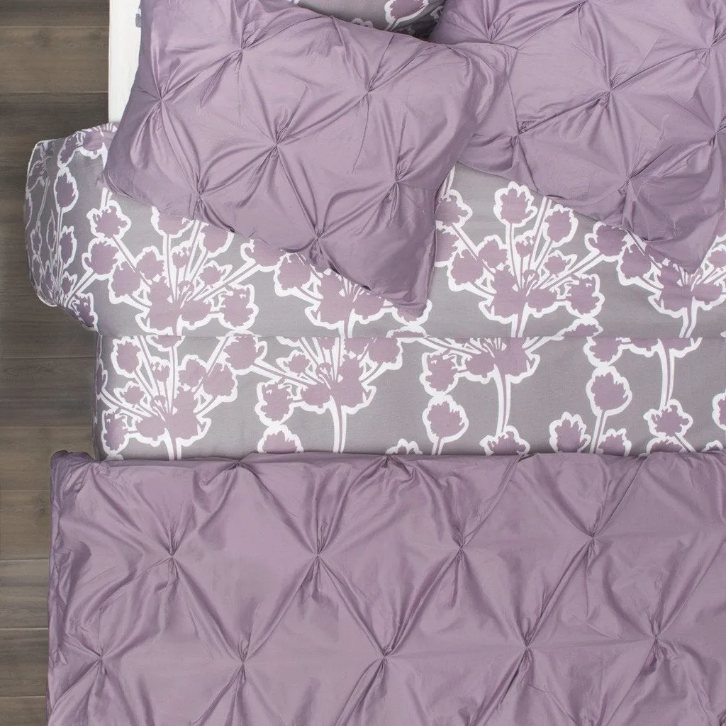 Lilac Valencia Pintuck Duvet Cover