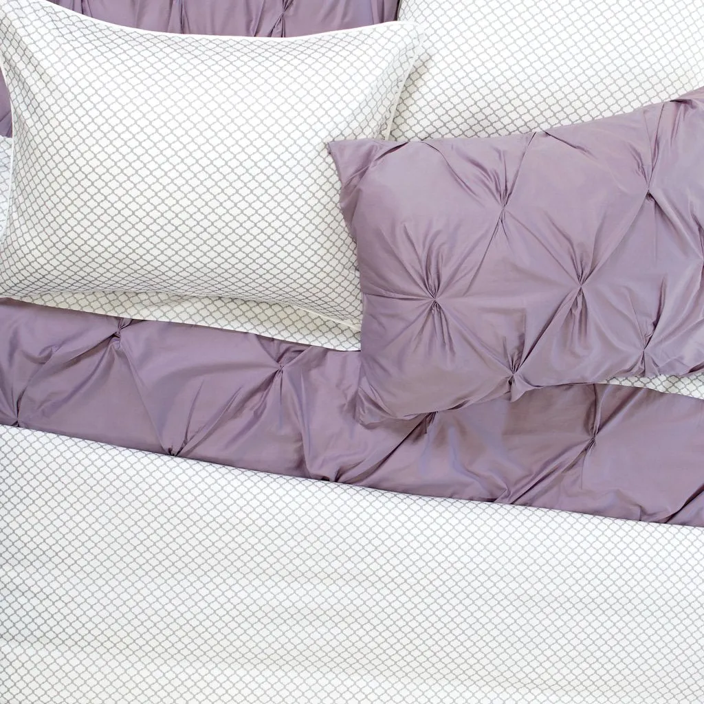 Lilac Valencia Pintuck Duvet Cover