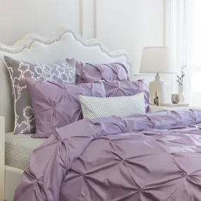 Lilac Valencia Pintuck Duvet Cover