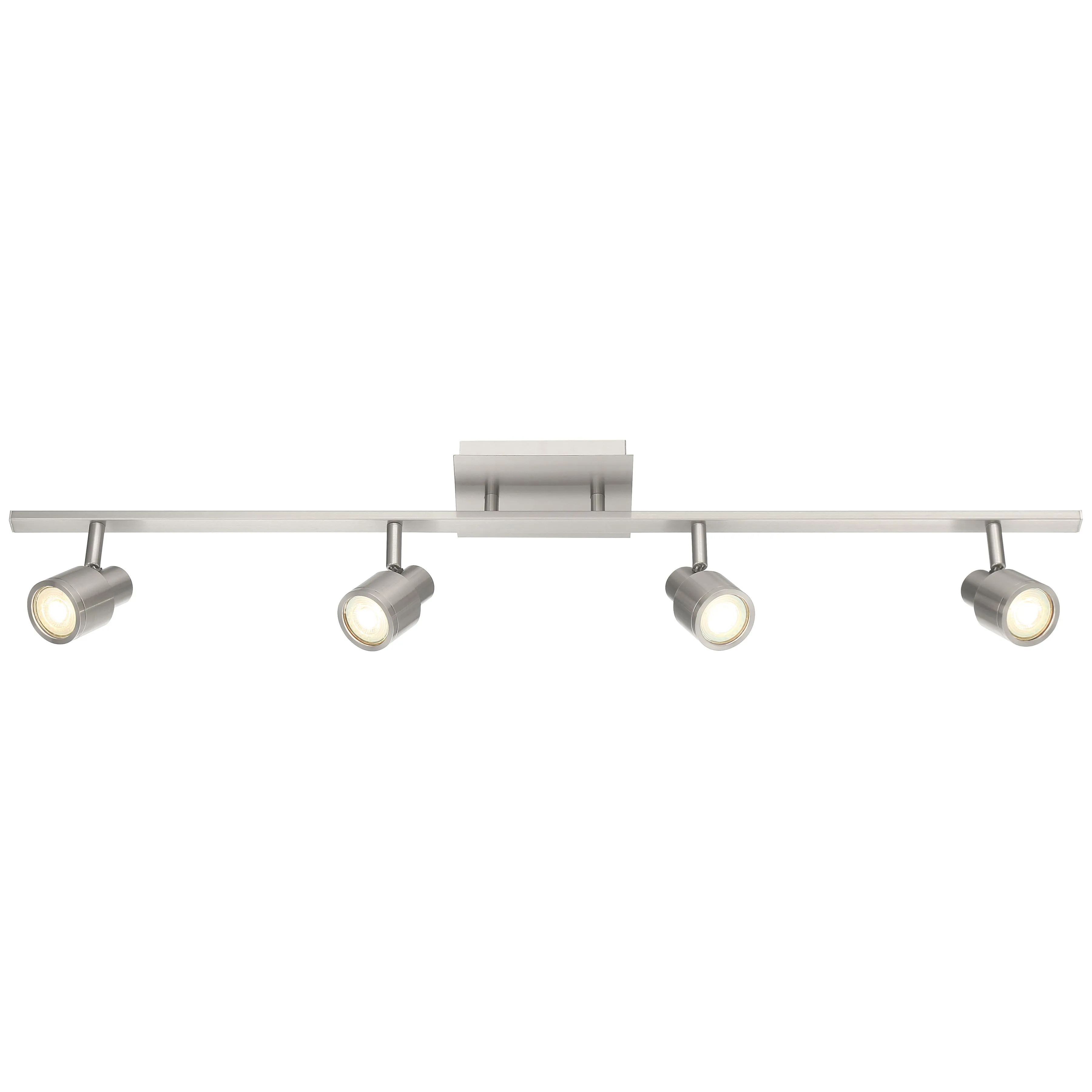 Lincoln 4 Light Adjustable LED Track Light Fixture, Brushed Steel