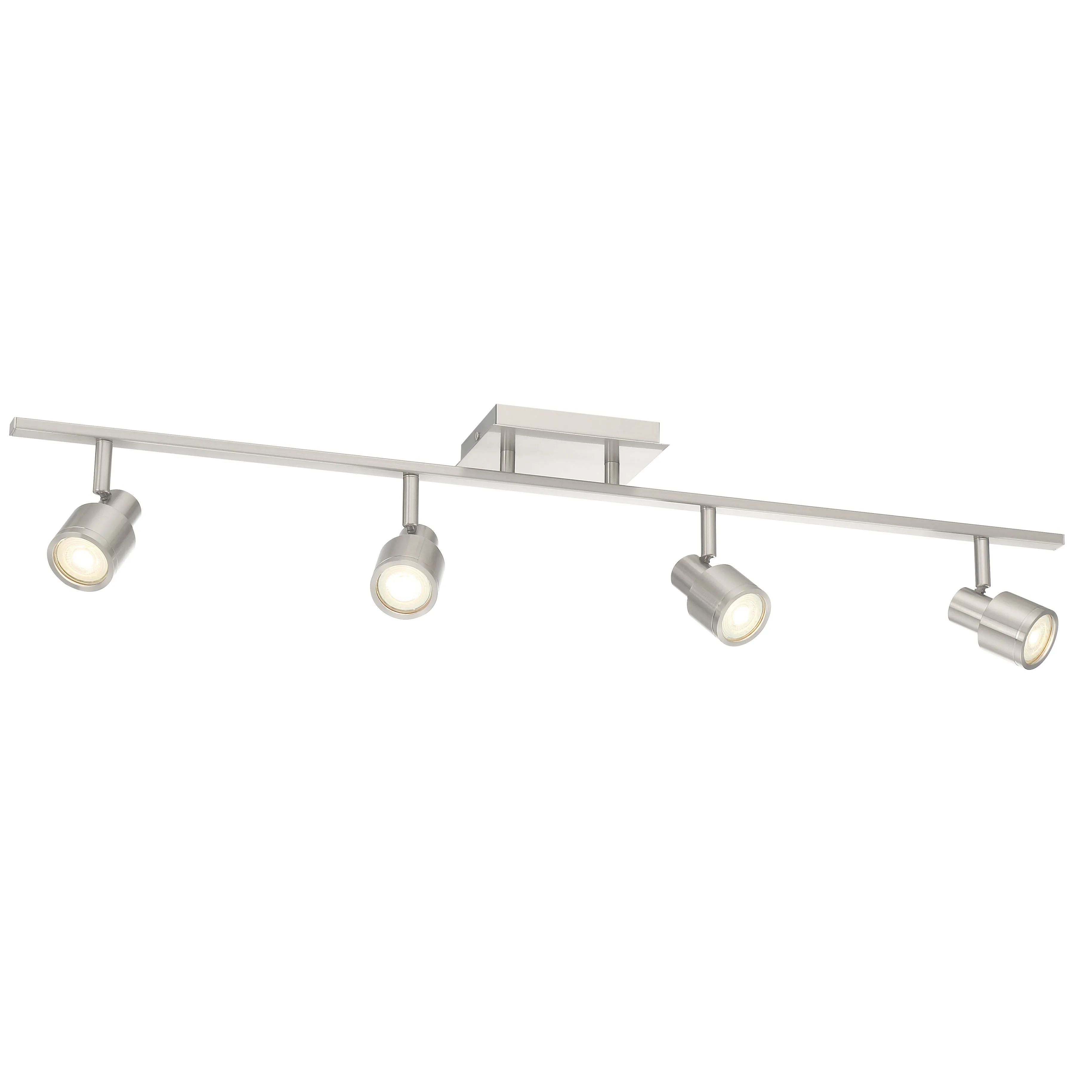 Lincoln 4 Light Adjustable LED Track Light Fixture, Brushed Steel