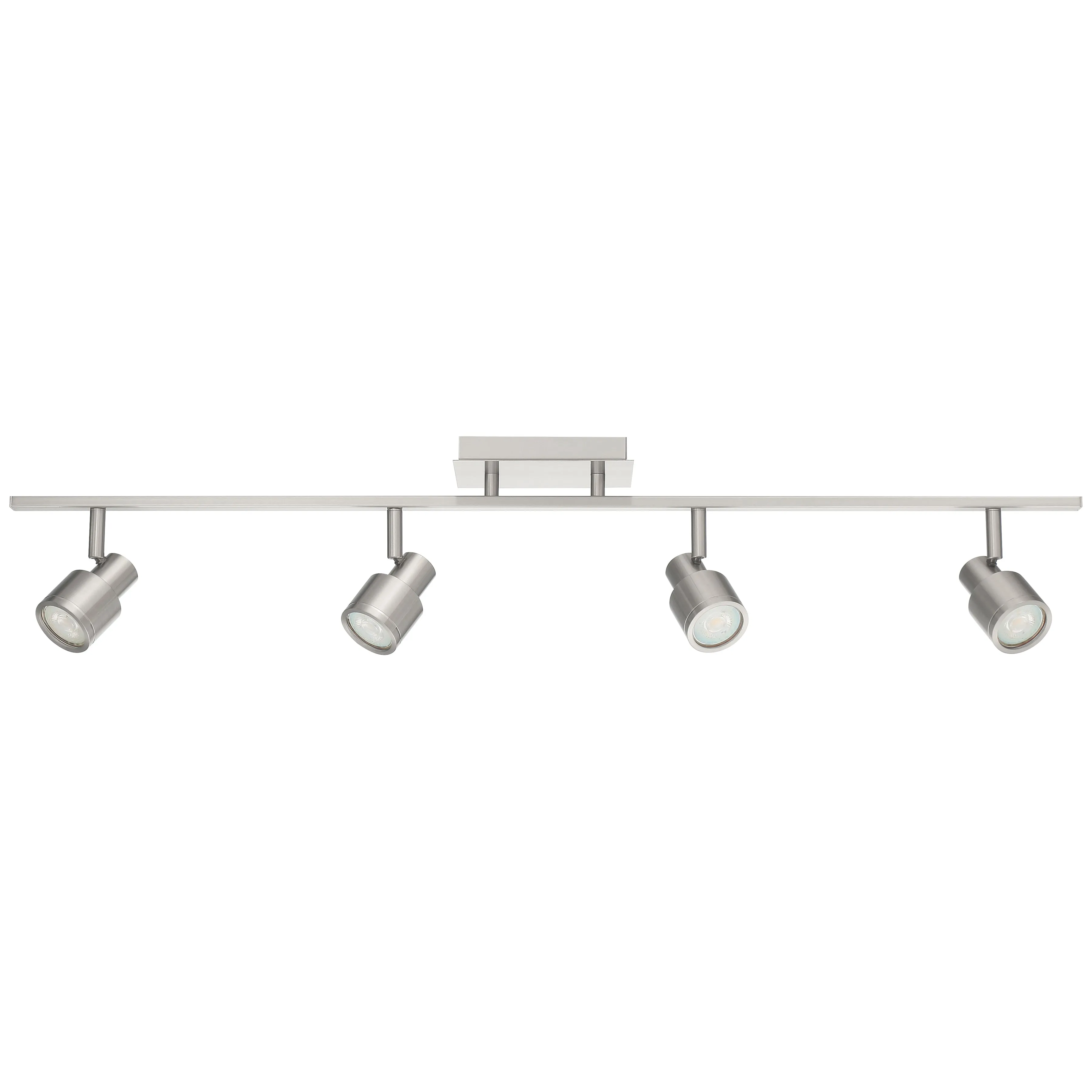 Lincoln 4 Light Adjustable LED Track Light Fixture, Brushed Steel