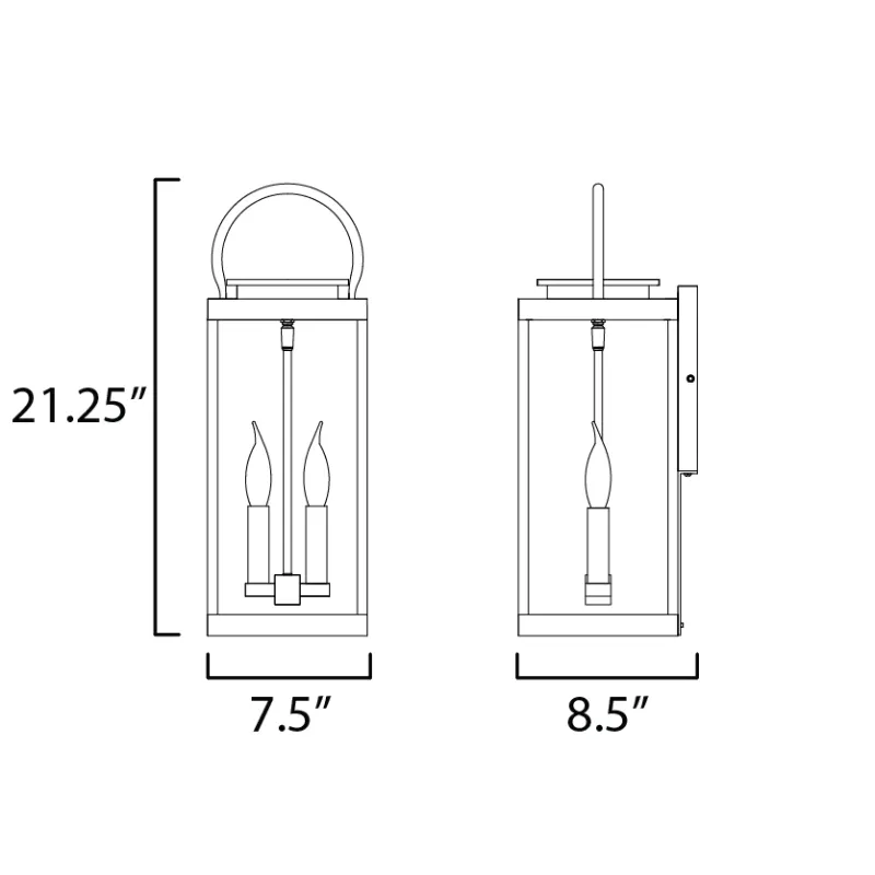 Maxim 40316 Nassau Vivex 2-lt 21" Tall Outdoor Wall Lantern