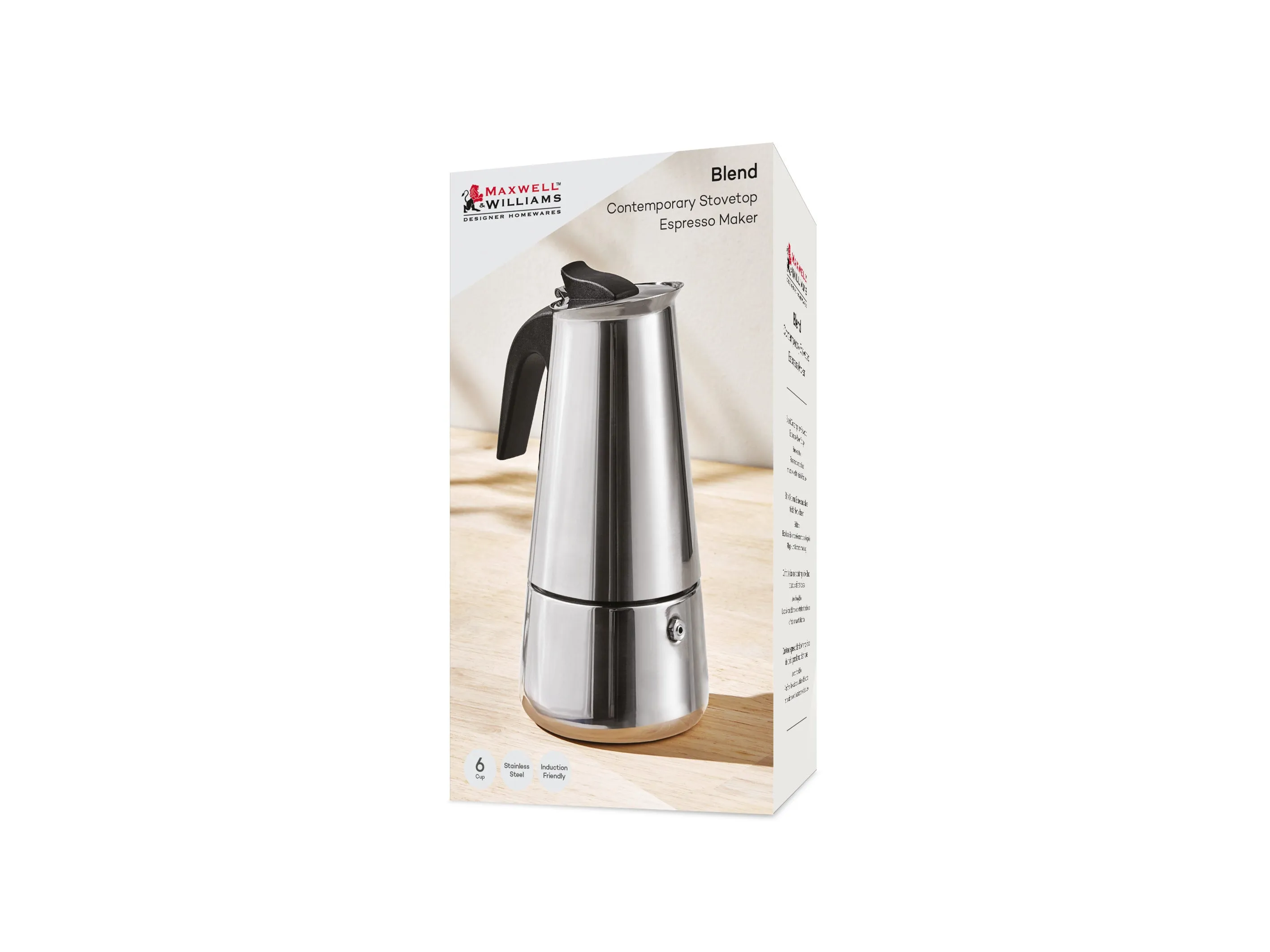 Maxwell & Williams Blend Contemporary Stovetop Espresso Maker - 6 Cup