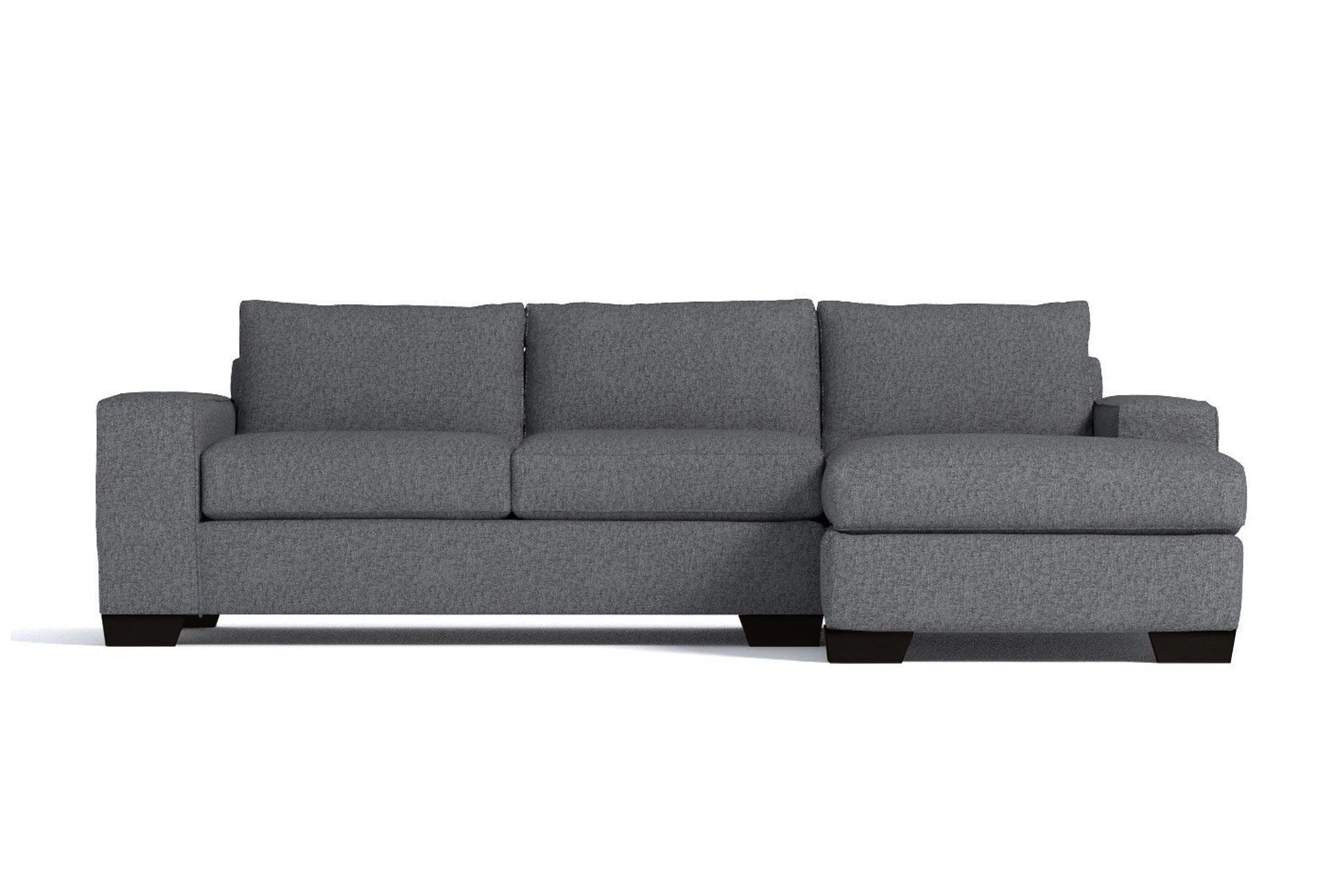 Melrose 2pc Sleeper Sectional :: Leg Finish: Espresso / Configuration: RAF - Chaise on the Right / Sleeper Option: Deluxe Innerspring Mattress