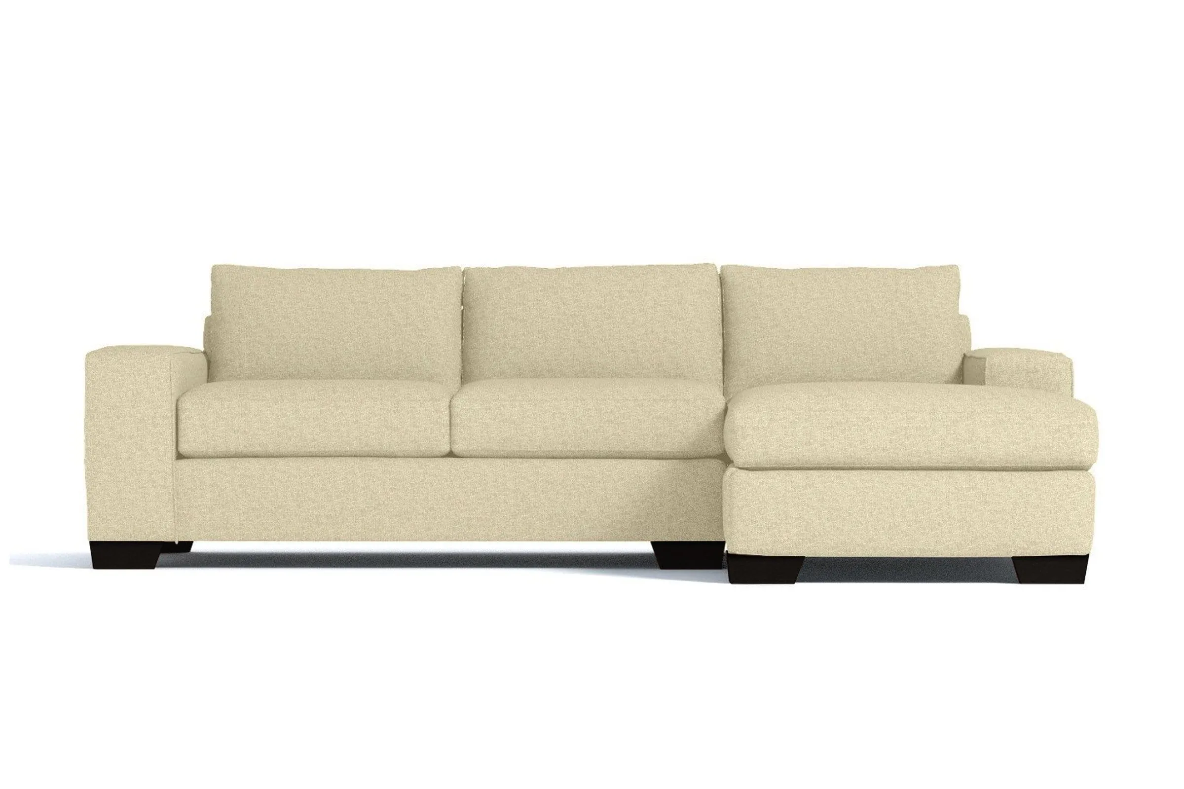 Melrose 2pc Sleeper Sectional :: Leg Finish: Espresso / Configuration: RAF - Chaise on the Right / Sleeper Option: Deluxe Innerspring Mattress