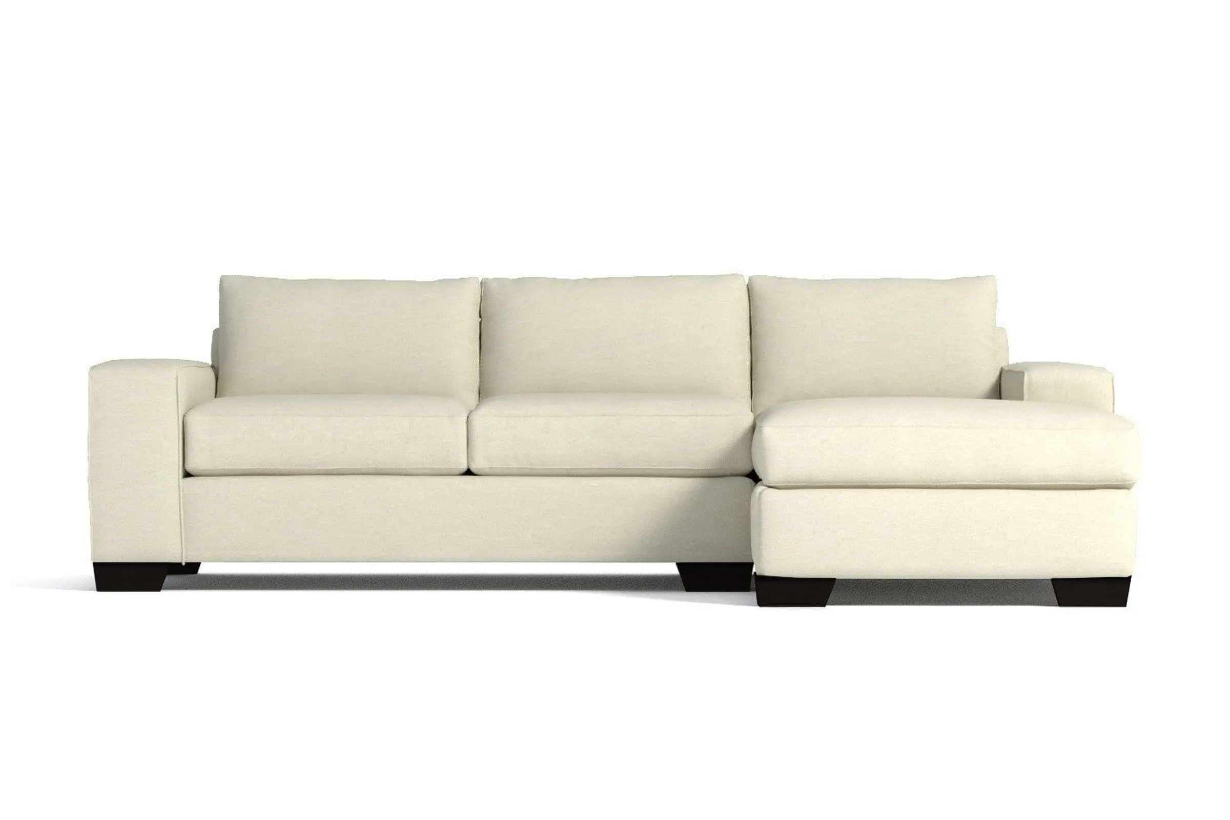 Melrose 2pc Sleeper Sectional :: Leg Finish: Espresso / Configuration: RAF - Chaise on the Right / Sleeper Option: Deluxe Innerspring Mattress