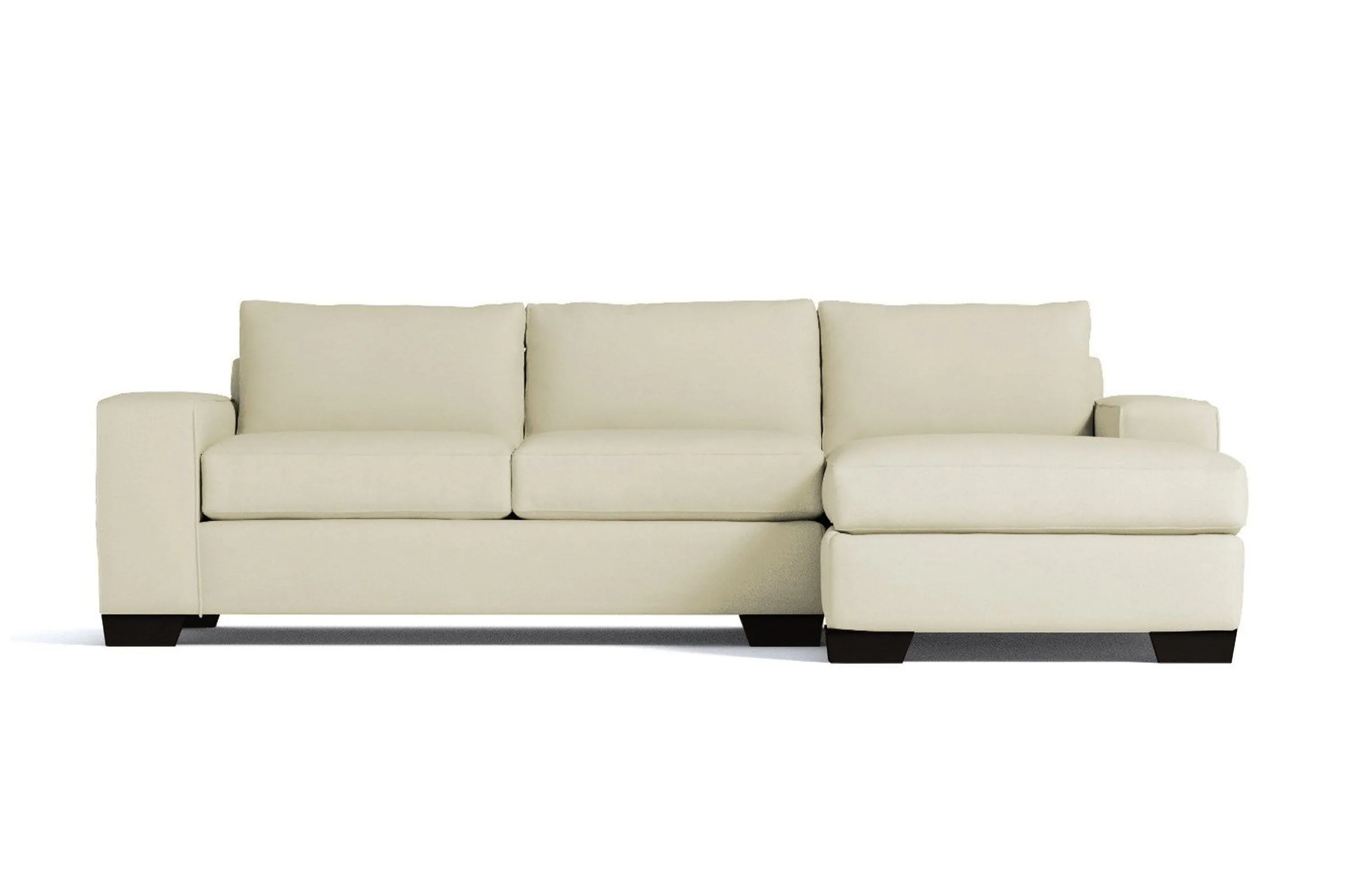 Melrose 2pc Sleeper Sectional :: Leg Finish: Espresso / Configuration: RAF - Chaise on the Right / Sleeper Option: Deluxe Innerspring Mattress