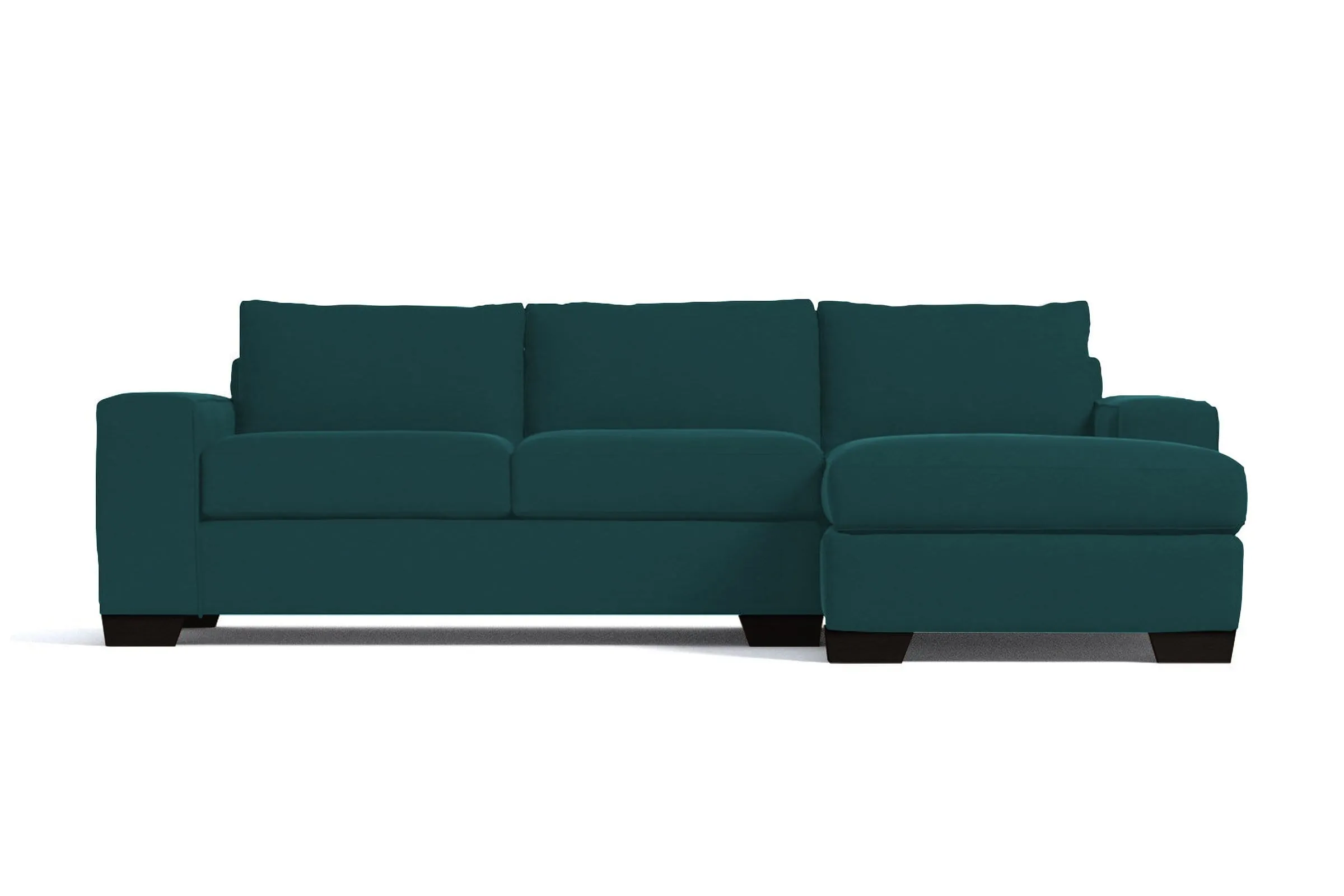 Melrose 2pc Sleeper Sectional :: Leg Finish: Espresso / Configuration: RAF - Chaise on the Right / Sleeper Option: Deluxe Innerspring Mattress