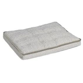 MicroVelvet Luxury Dog Crate Mattress Pad — Taupe Herringbone