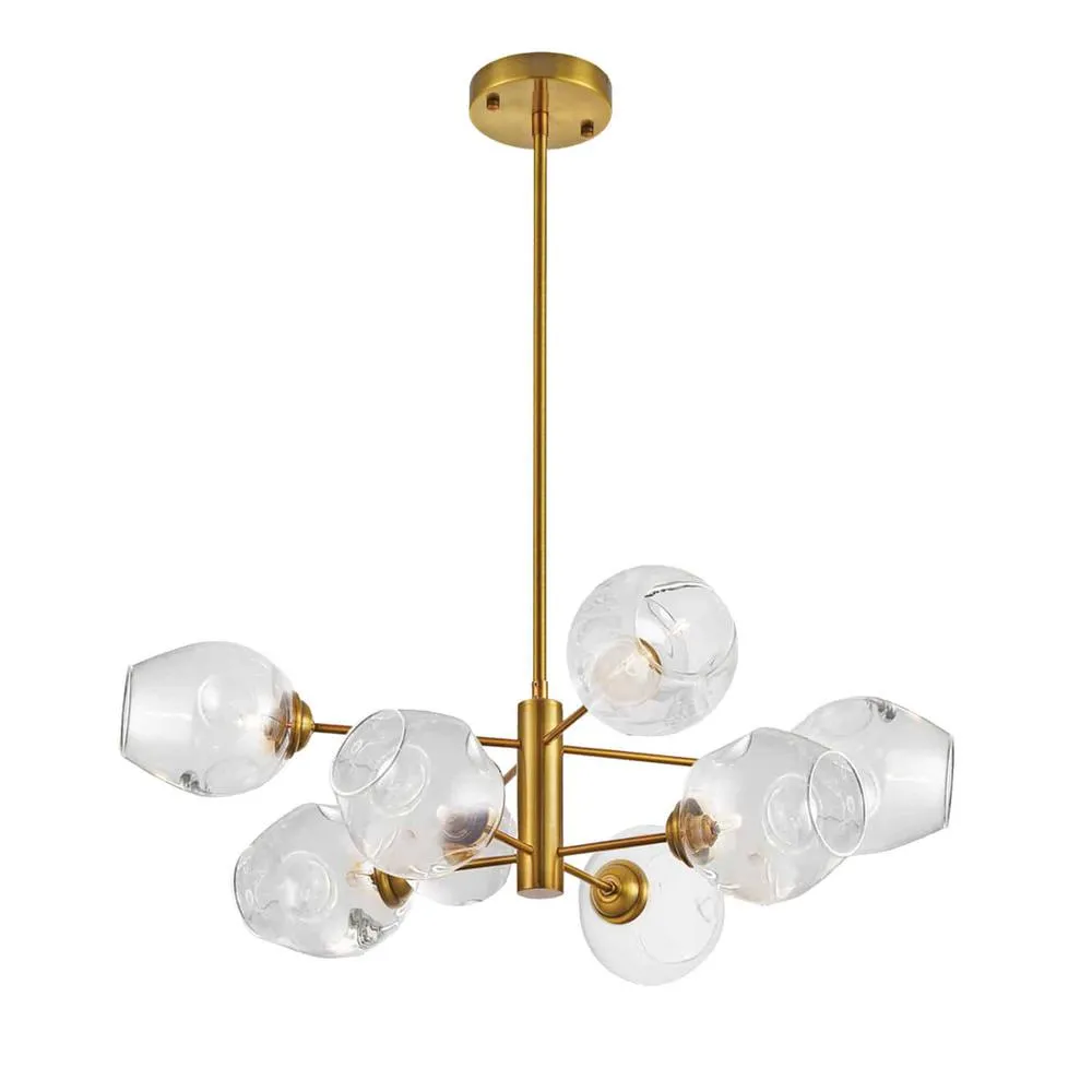 Modern Contemporary Mid Century Biophilic Clear Glass Pendant Chandelier