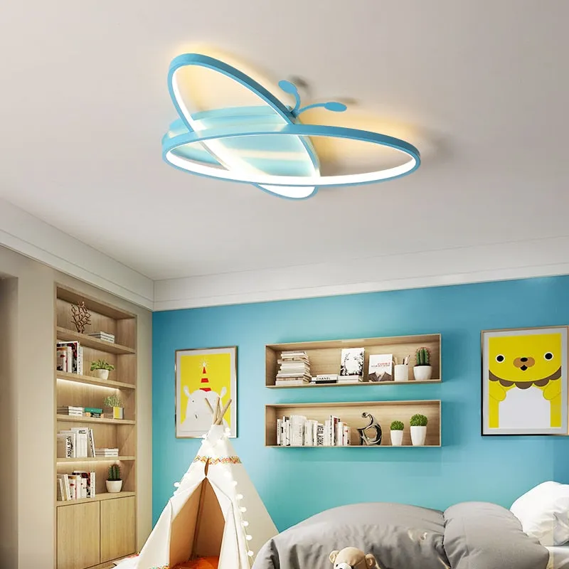 Modern LED Bedroom ceiling chandeliers for Children room Creative personality blue pink kid room chandelier lights