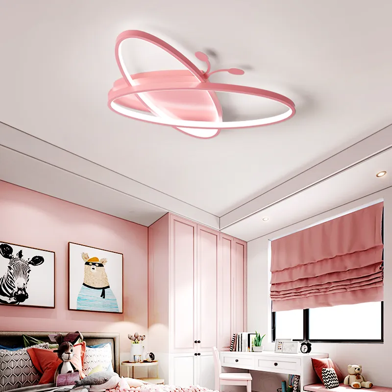 Modern LED Bedroom ceiling chandeliers for Children room Creative personality blue pink kid room chandelier lights