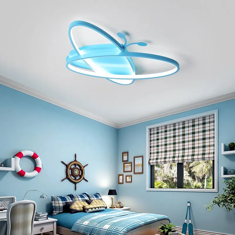 Modern LED Bedroom ceiling chandeliers for Children room Creative personality blue pink kid room chandelier lights