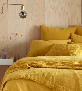 Mustard Yellow 100% Linen Housewife Pillowcase