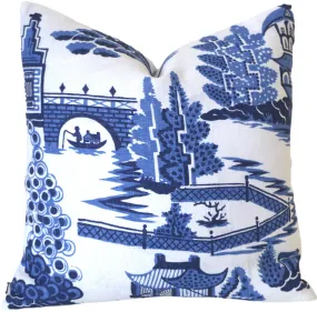 Nanjing pillow cover / Blue and White Pillow cover / Schumacher Nanjing Pillow Cover / Chinoiserie Pillow Cover