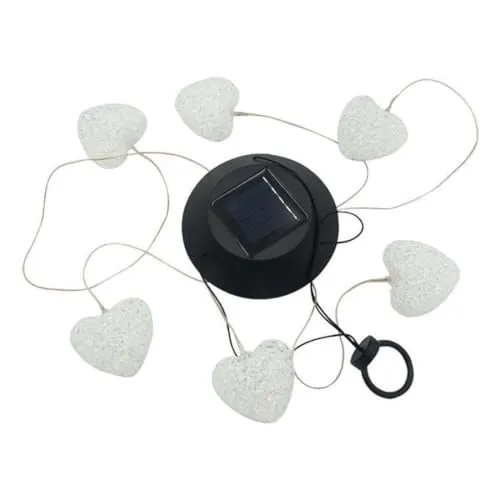 NARAVISO Wind Chime Lights, Solar Powered Heart Shape Wind Chimes LED Wind Solar Lights Wind Bell for Garden Home Decoration