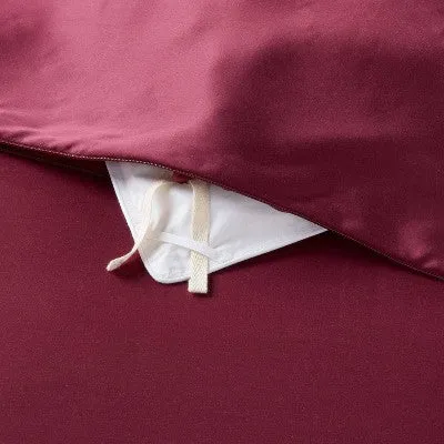 New - King TENCEL Duvet Cover and Sham Set Wine Red - Threshold