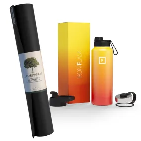 Non-toxic Yoga Mat & 32oz Insulated Bottle Bundle