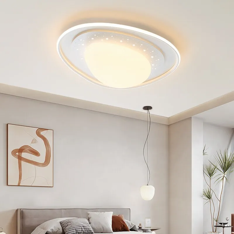 Nordic Led Ring Chandeliers Simple Modern Bedroom Ceiling Lights Personality Creative Lighting Art Minimalist Room Light Fixture