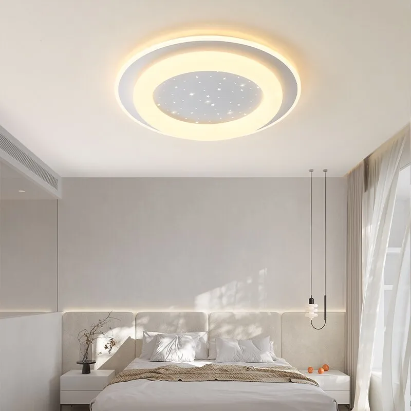 Nordic Led Ring Chandeliers Simple Modern Bedroom Ceiling Lights Personality Creative Lighting Art Minimalist Room Light Fixture