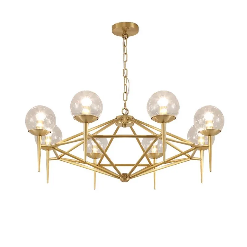 Nordic Radiance: Gold-Tinged Modo Glass LED Chandeliers for Stylish Spaces