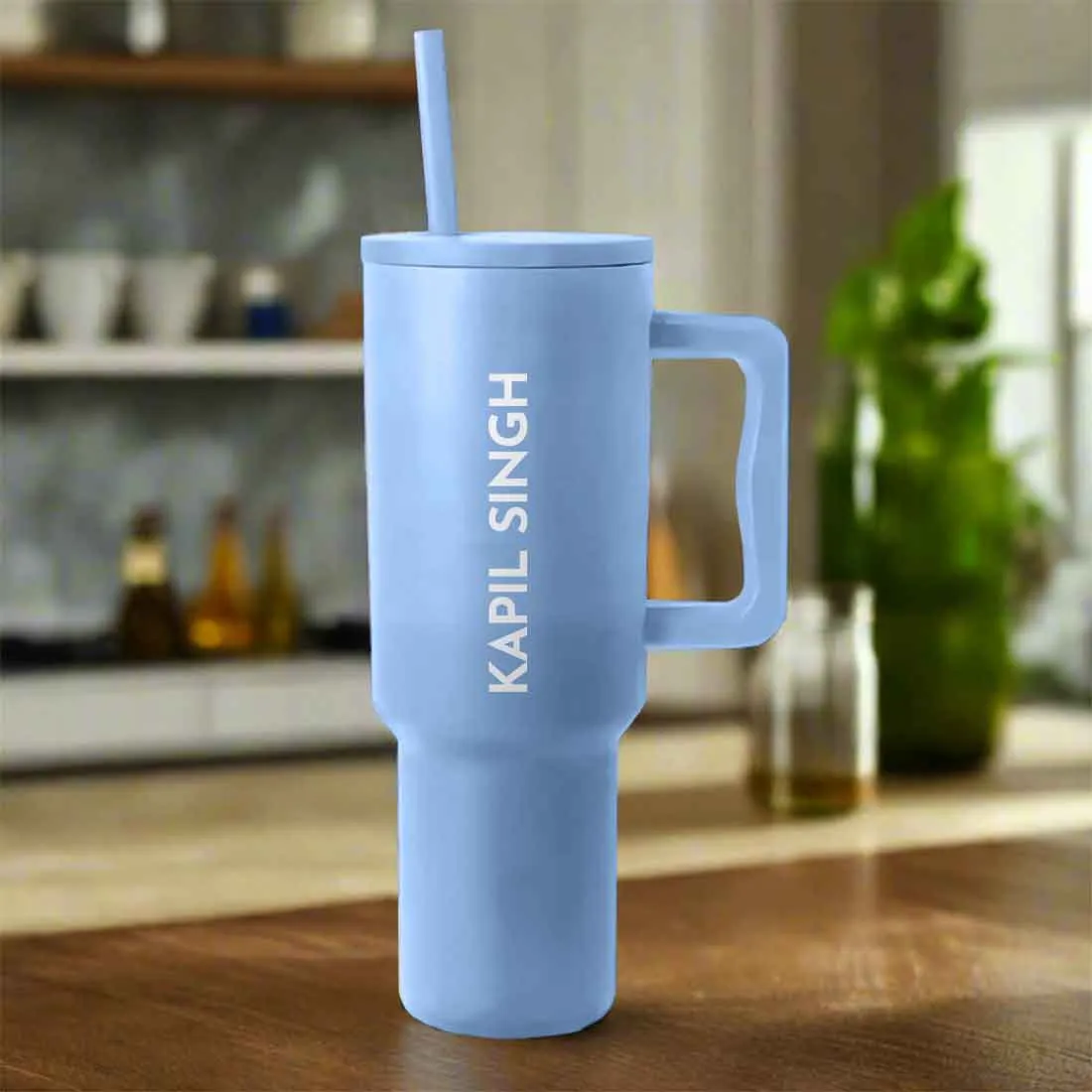 Nutcase Personalized Tumbler Lid with Straw for Water, Drinks Large Travel Cups 1200ml