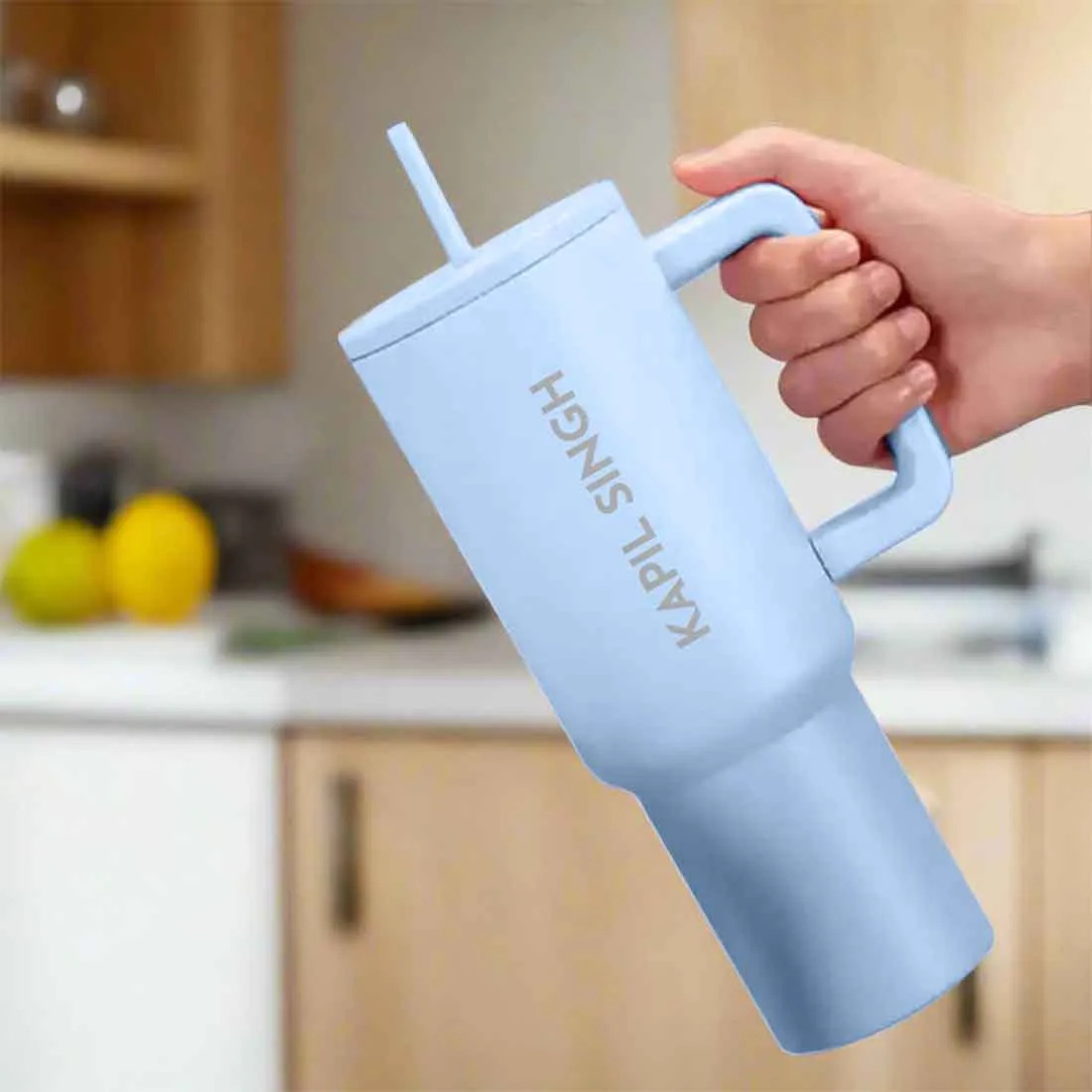 Nutcase Personalized Tumbler Lid with Straw for Water, Drinks Large Travel Cups 1200ml