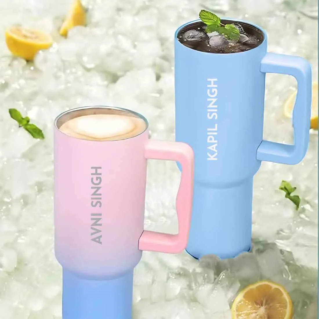 Nutcase Personalized Tumbler Lid with Straw for Water, Drinks Large Travel Cups 1200ml