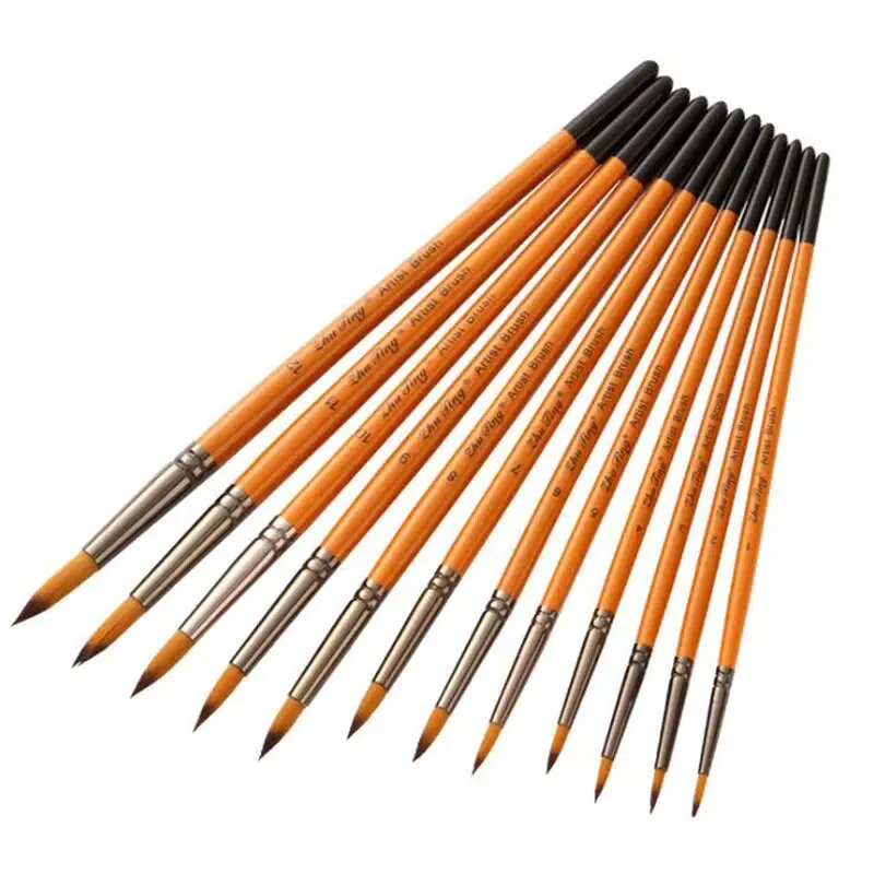 Nylon Wool Watercolor Hook Line Brush Fine Detail Painting Brushes For Art PaintingMiniature Model Paint Brush Set