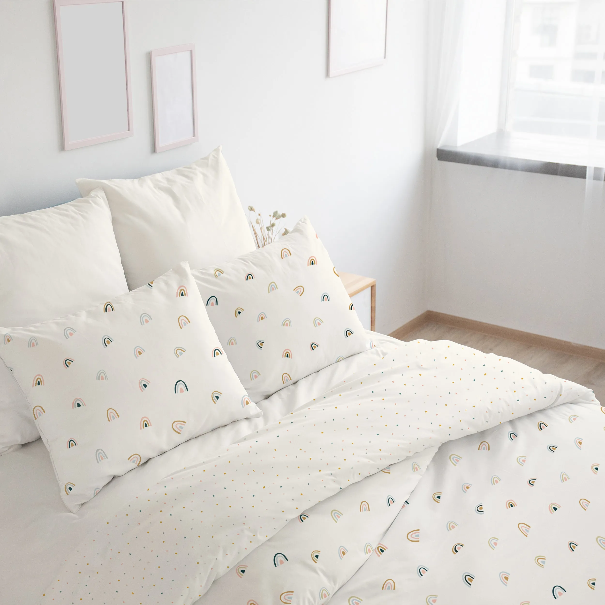 Organic Duvet Cover - Dotty & Rainbow