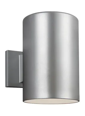 Outdoor Cylinders Collection - Large One Light Outdoor Turtle Friendly Wall Lantern | Finish: Painted Brushed Nickel - 8313901-753/T