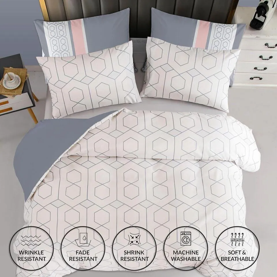 Pamposh Duvet Cover Set-Hexagon