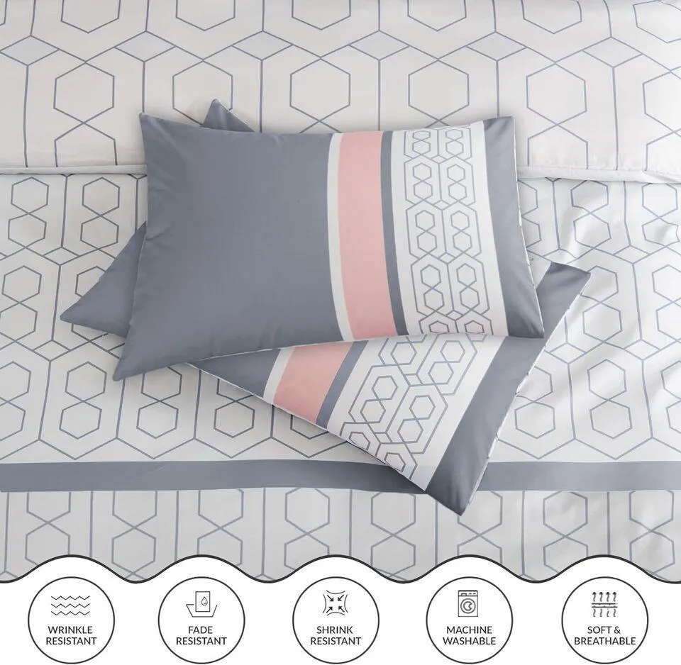 Pamposh Duvet Cover Set-Hexagon